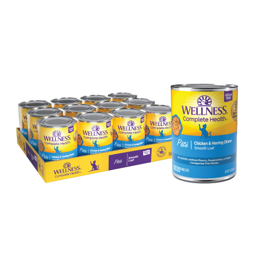 Wellness Complete Health Pate Chicken & Herring Dinner Front packaging