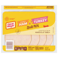 Oscar Mayer Kit w/ Extra Lean Honey Ham Extra Lean Honey Smoked Turkey Sliced Lunch Meat 16 oz Tray