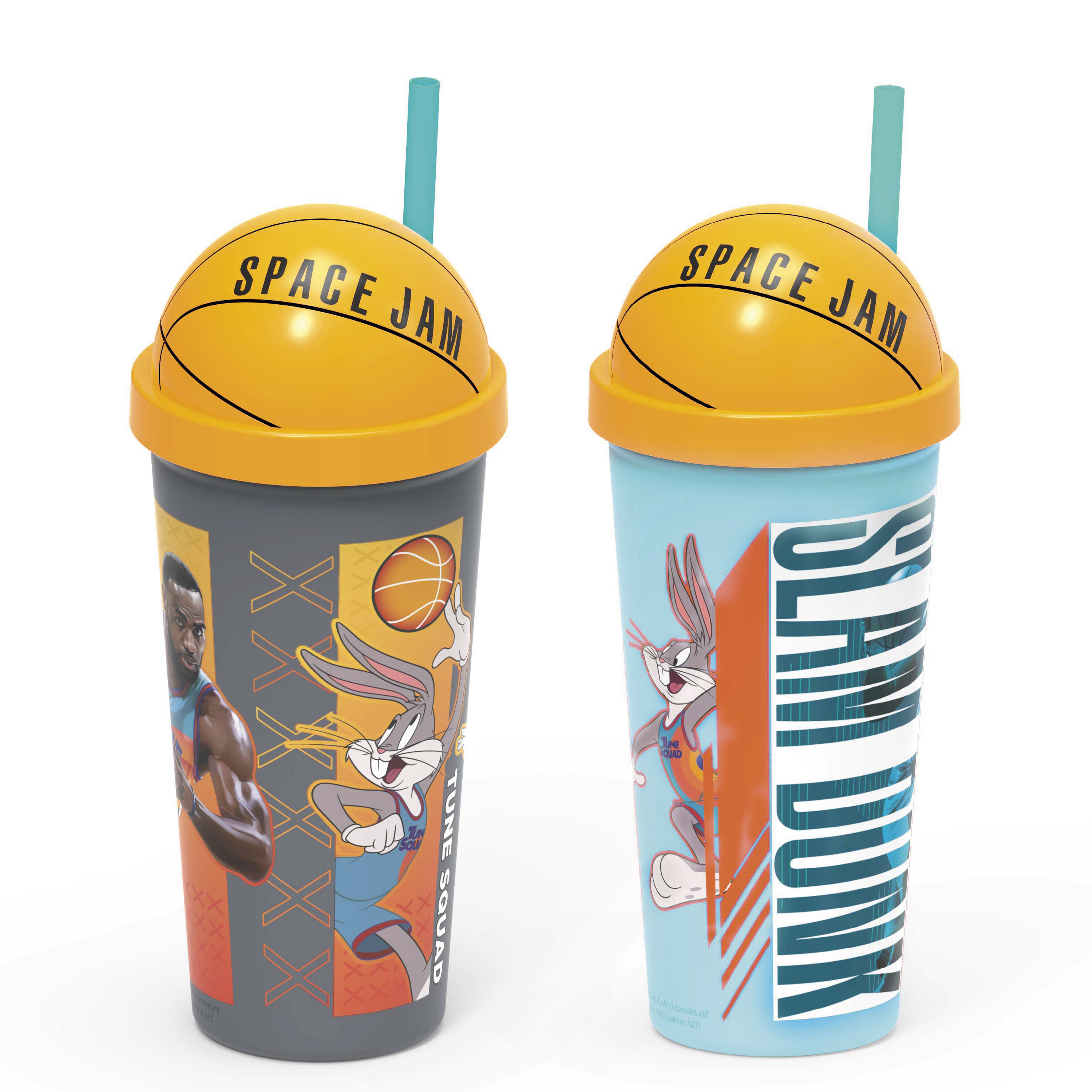 Space Jam 2 Movie 18 ounce Reusable Plastic Tumbler, Slam Dunk!, 2-piece set slideshow image 1