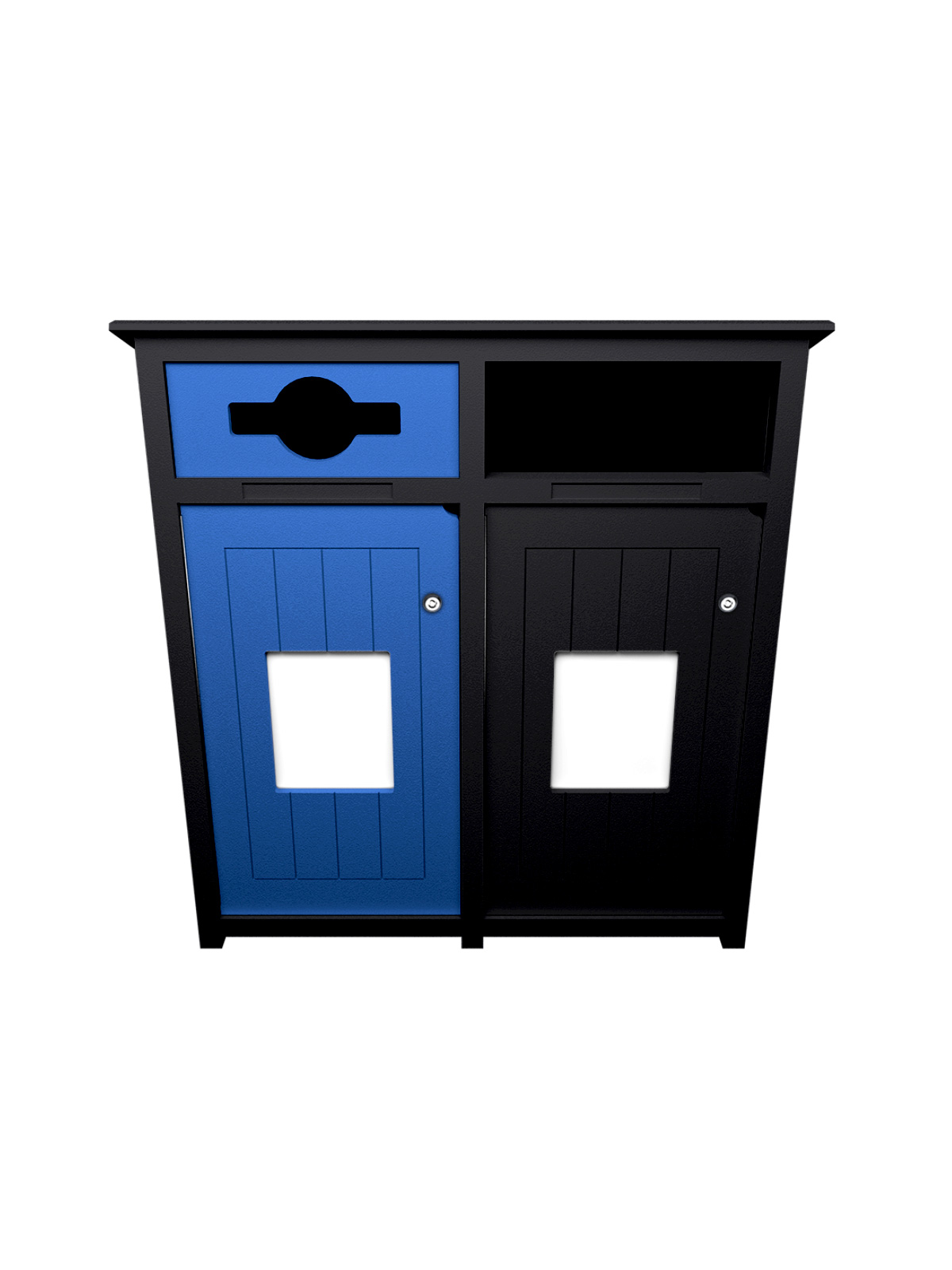 Busch Systems Aura Series double Recycling and waste container made with recycled plastic material