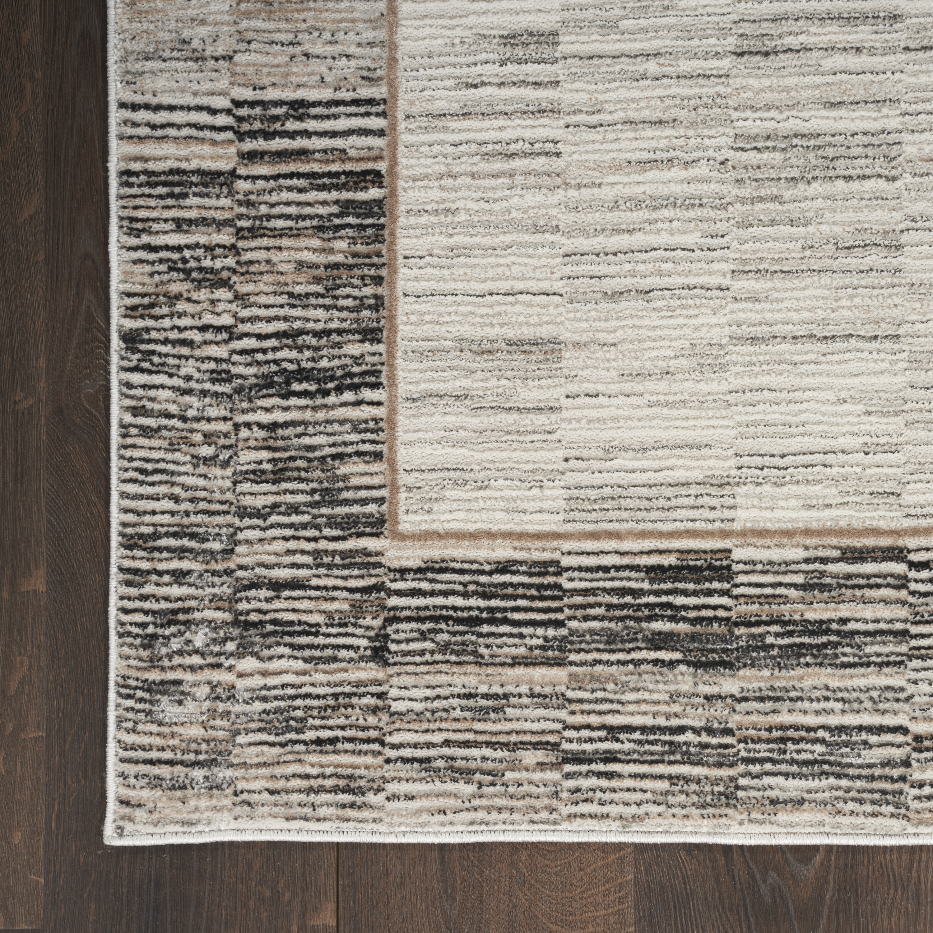 Nourison Desire 7'10" x 9'10" Grey Black Modern Indoor Rug