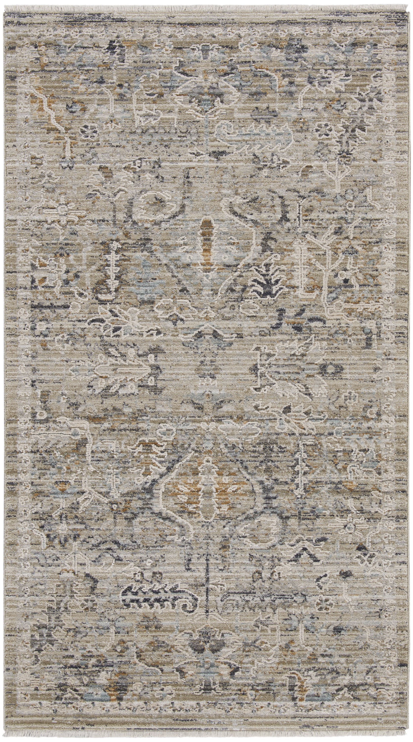 Nourison Lynx 2'6" x 4'6" Ivory Taupe Vintage Indoor Rug