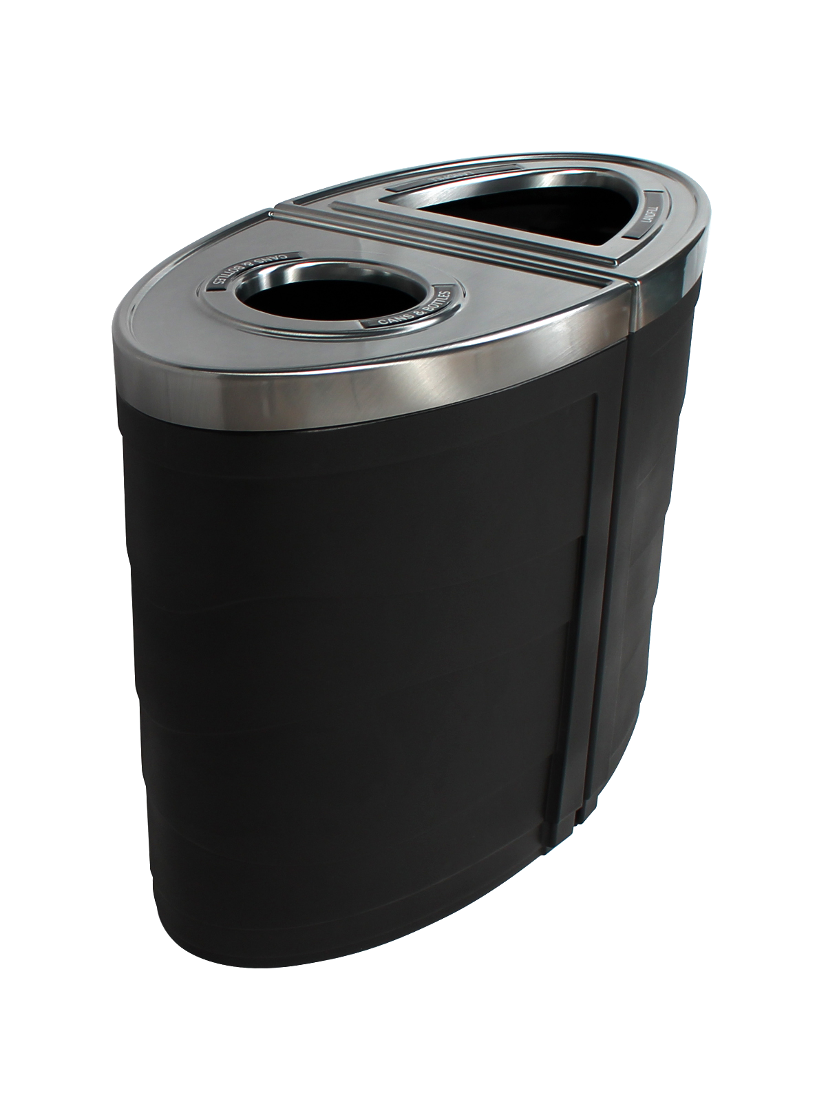 EVOLVE – Double – Kit – Cans & Bottles-Landfill – Circle-Full – Black
