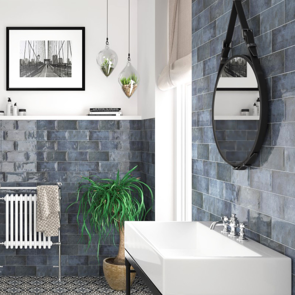 Camden Azurro 4 in. x 8 in. Ceramic Wall Tile