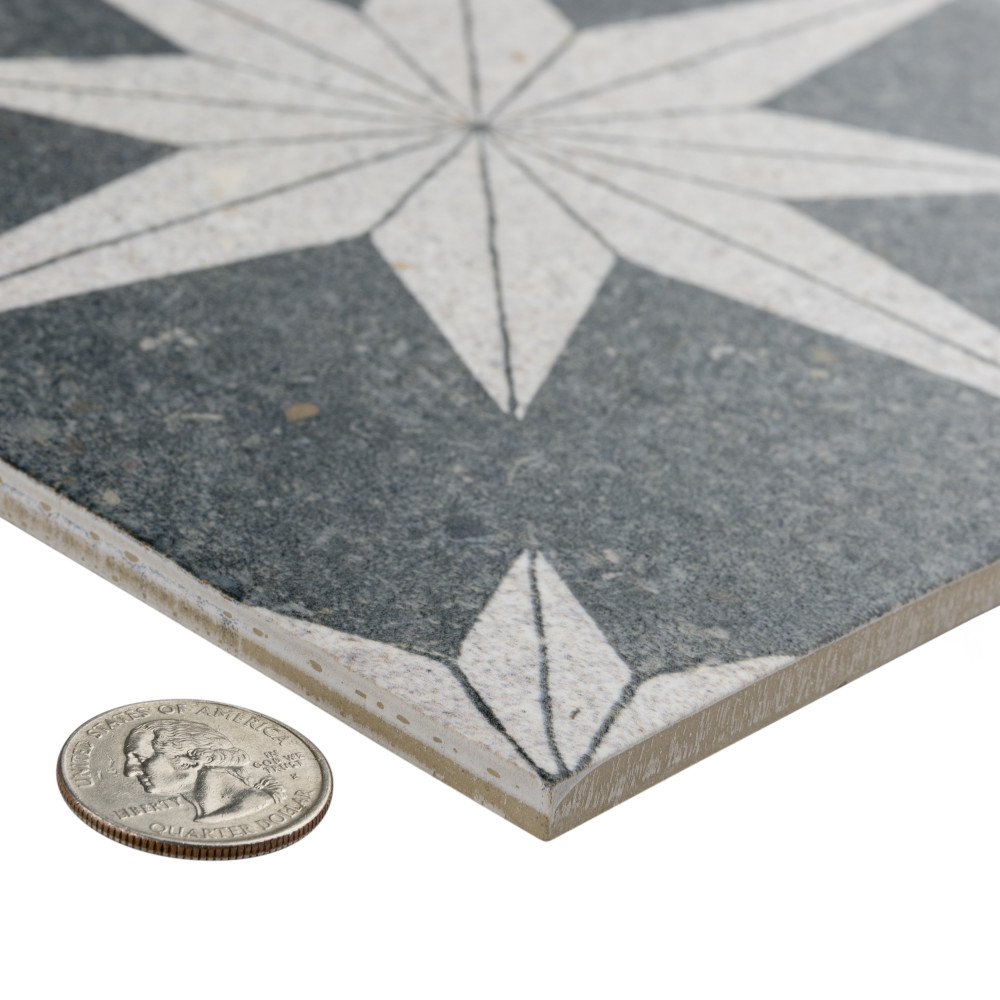 Compass Star Lava Stone 8 in. x 8 in. Porcelain Floor and Wall Tile