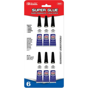Super Glue, 0.10 oz (3g), Pack of 6