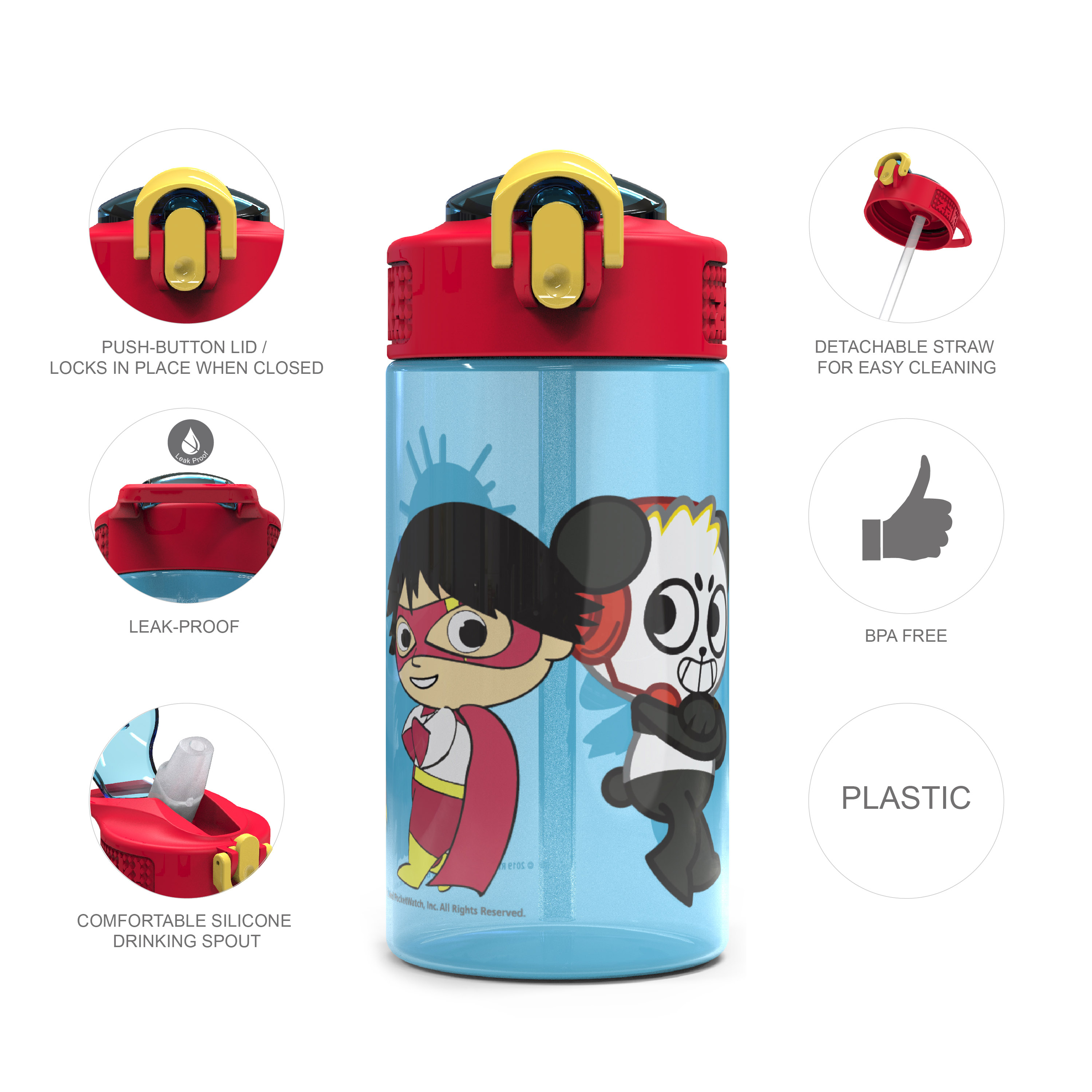 Ryan’s World 16 ounce Water Bottle, Ryan & Friends, 2-piece set slideshow image 8 Ryan’s World 16 ounce Water Bottle, Ryan & Friends, 2-piece set slideshow image 8