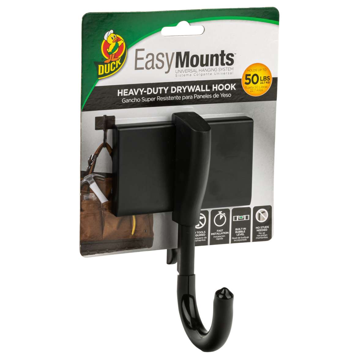 Duck® Brand EasyMounts® Heavy-Duty Drywall Hook – Black