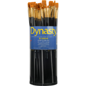 Finest Golden Synthetic Bright Brush Canister, 60 Brushes
