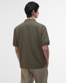 Hexham Oversized Polo Shirt Mid Olive