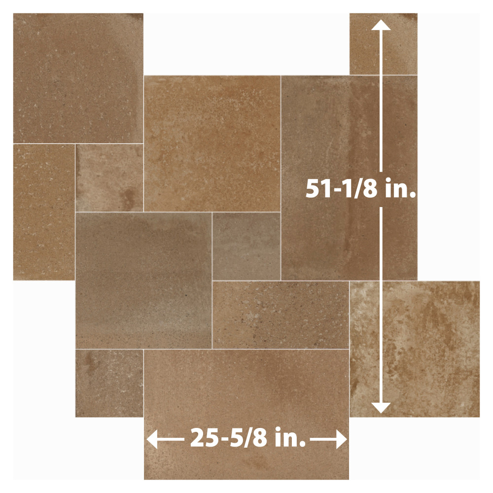 Adagio Rosso Modular 25-5/8 in. x 51-1/8 in. Porcelain Floor and Wall Tile