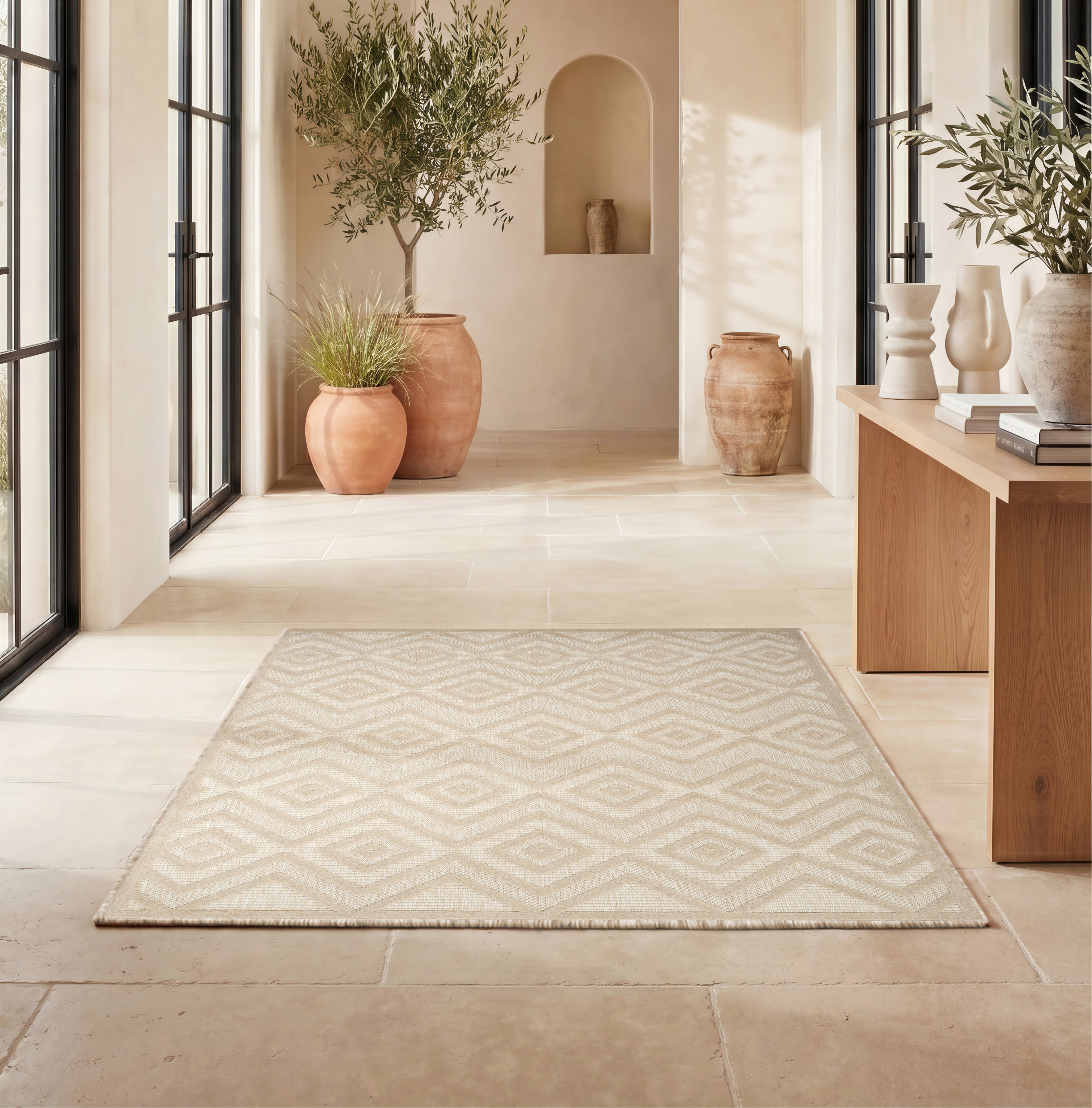 Nourison Versatile 6' x 9' Cream Modern Rug