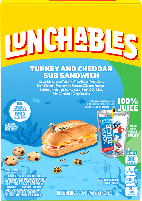 Lunchables Turkey & Cheddar Sub Sandwich with 100% Juice Capri Sun Convenience Meals 9.8 oz Box 