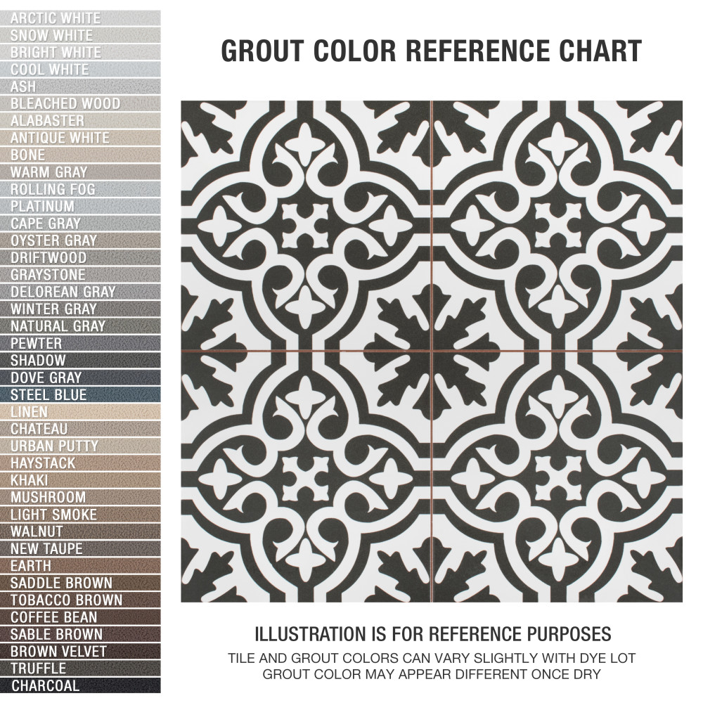 Berkeley II Black 17-5/8 in. x 17-5/8 in. Ceramic Floor and Wall Tile