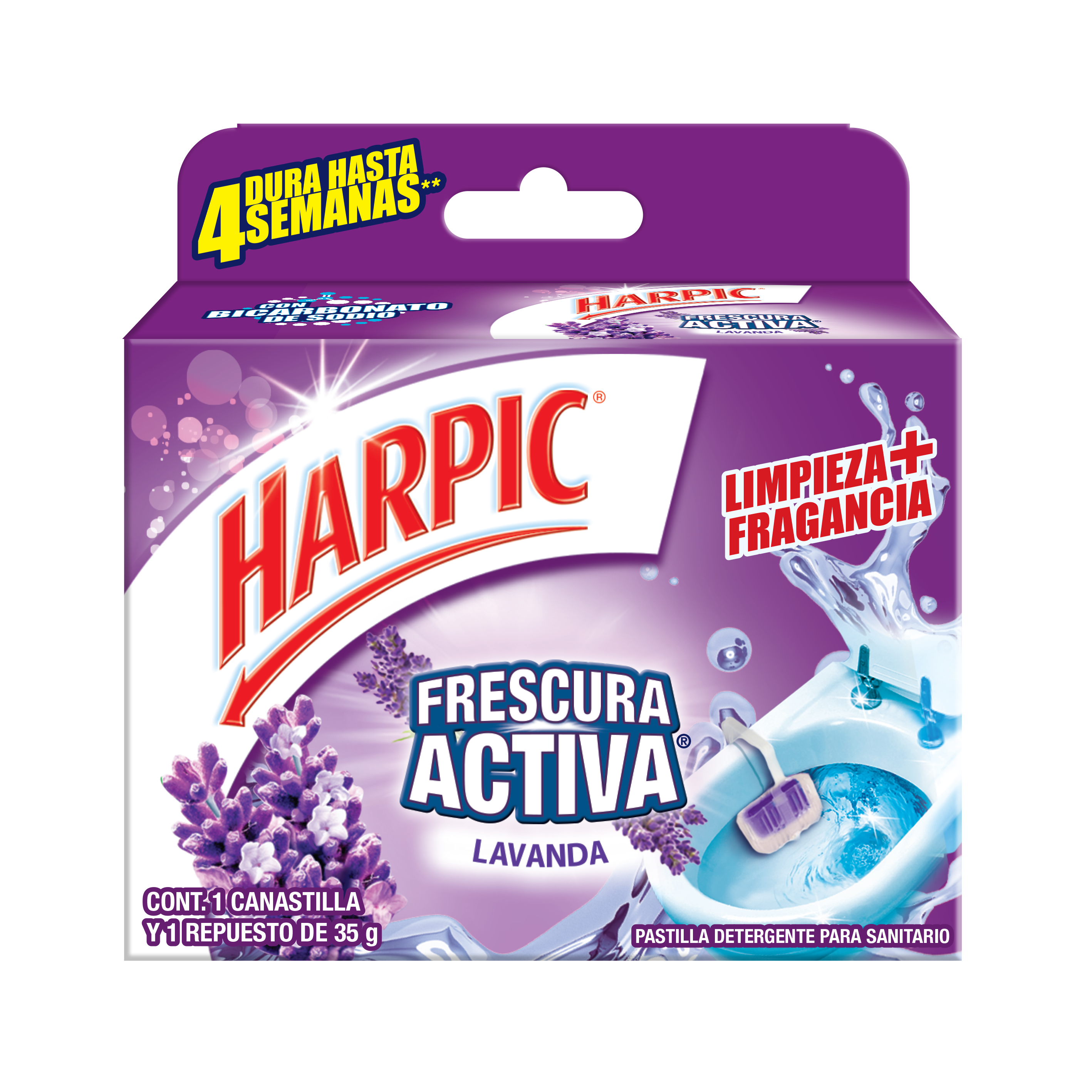 Harpic® Canastilla Frescura Activa Lavanda 35gr