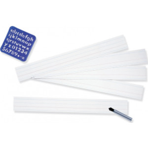 Zaner-Bloser&trade; Sentence Strips, White, 1-1/2 in x 3/4 in x 3/4 in ruled 3" x 24", 100 Strips