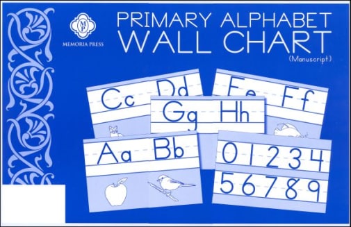 Memoria Press Manuscript Alphabet Wall Chart (11" x 17")