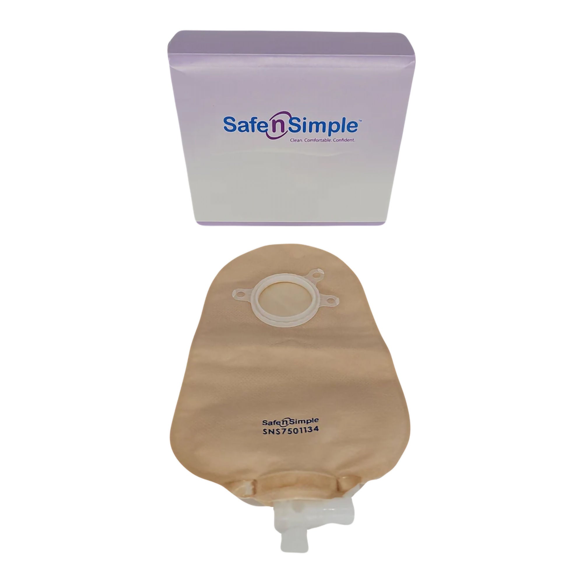 Safe N Simple POUCH, UROSTOMY 2PC FLNG BELT TAB BGE 9" 45MM (10/BX 8BX/CS)