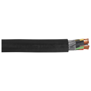 Carol®, Portable Power Cable, Portable Cable, 2000 V, Super Vu-Tron, 4 AWG, Stranded, 3 Conductor, Copper, Black (Jacket)