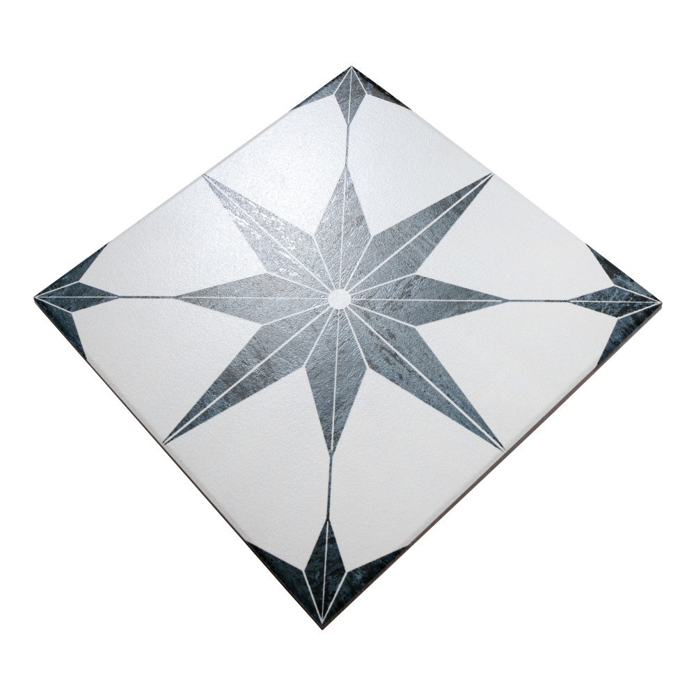 Cassis Stella Black 9-3/4 in. x 9-3/4 in. Porcelain Floor and Wall Tile