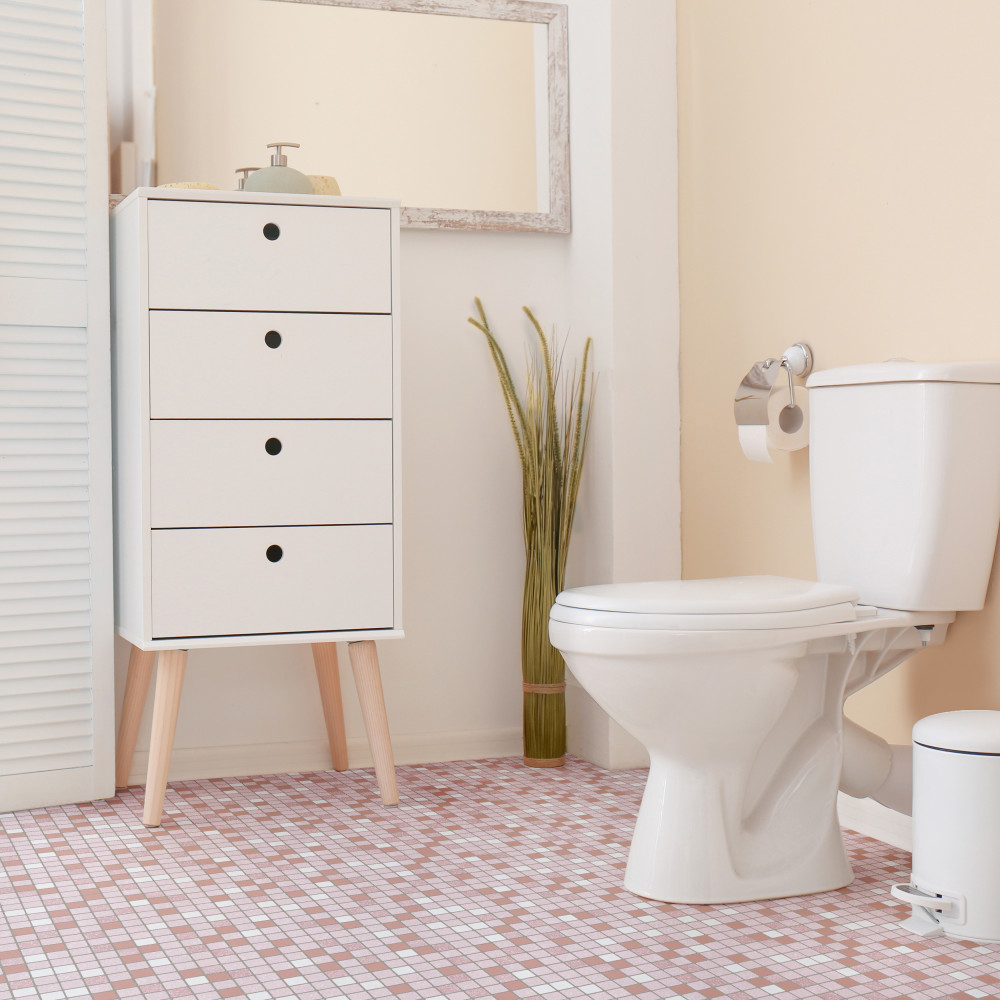 Crystalline Square Pink 12 in. x 12 in. Porcelain Mosaic Tile