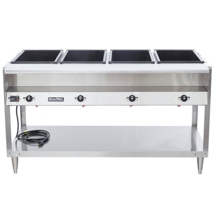 120-volt 1920-watt four-well Servewell® stainless steel hot-food table
