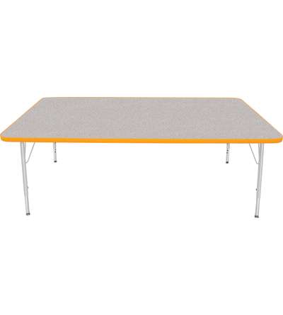 Creative Colors® Activity Table, Rectangle, 42" x 72", Gray Nebula Top Color, Yellow Edge Color, Standard Leg Height, Platinum S
