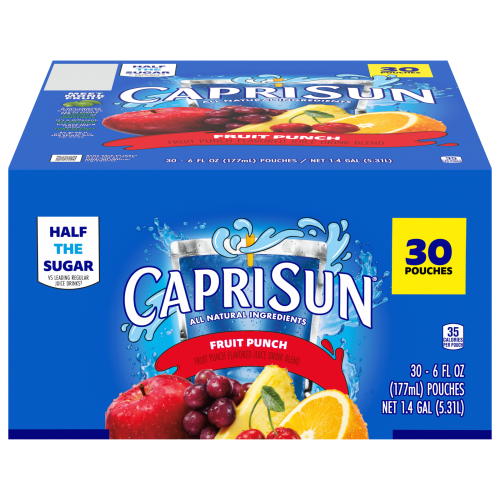 Capri Sun® Fruit Punch Juice Drink Blend, 30 ct Box, 6 fl oz Pouches Image