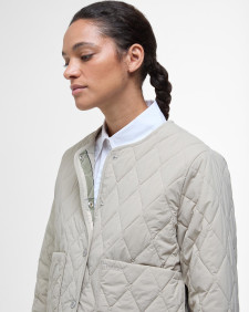 Monroe Quilted Jacket Light Sand/Rosemary Tartan