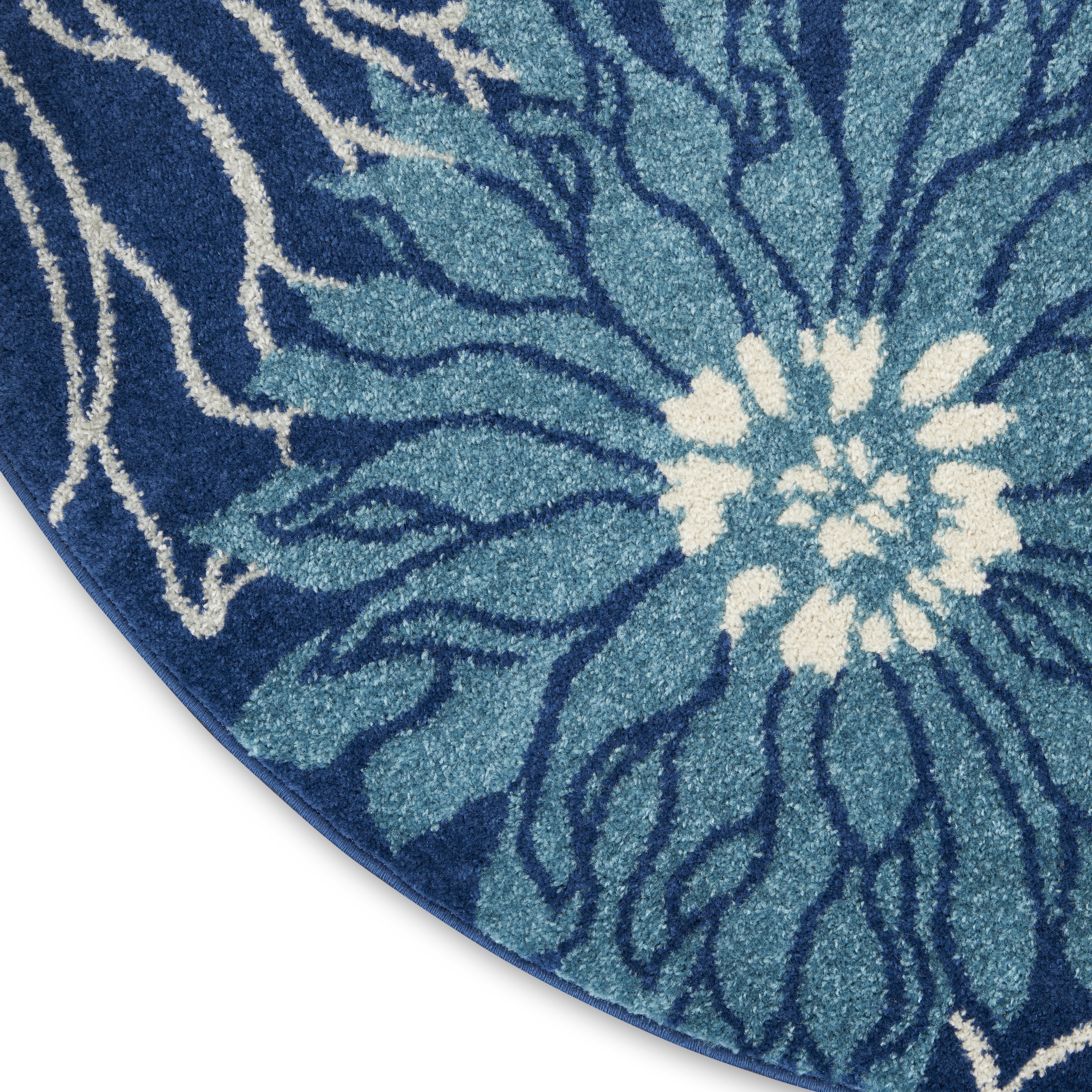 Nourison Passion 8' x Round Navy Ivory Contemporary Indoor Rug