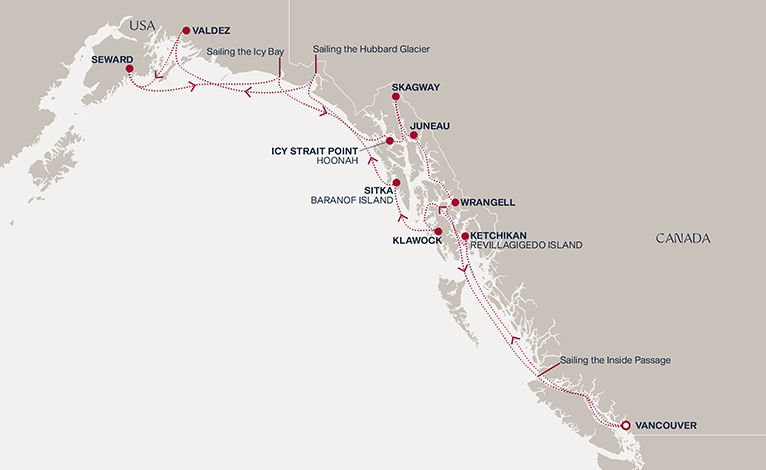 Itinerary map