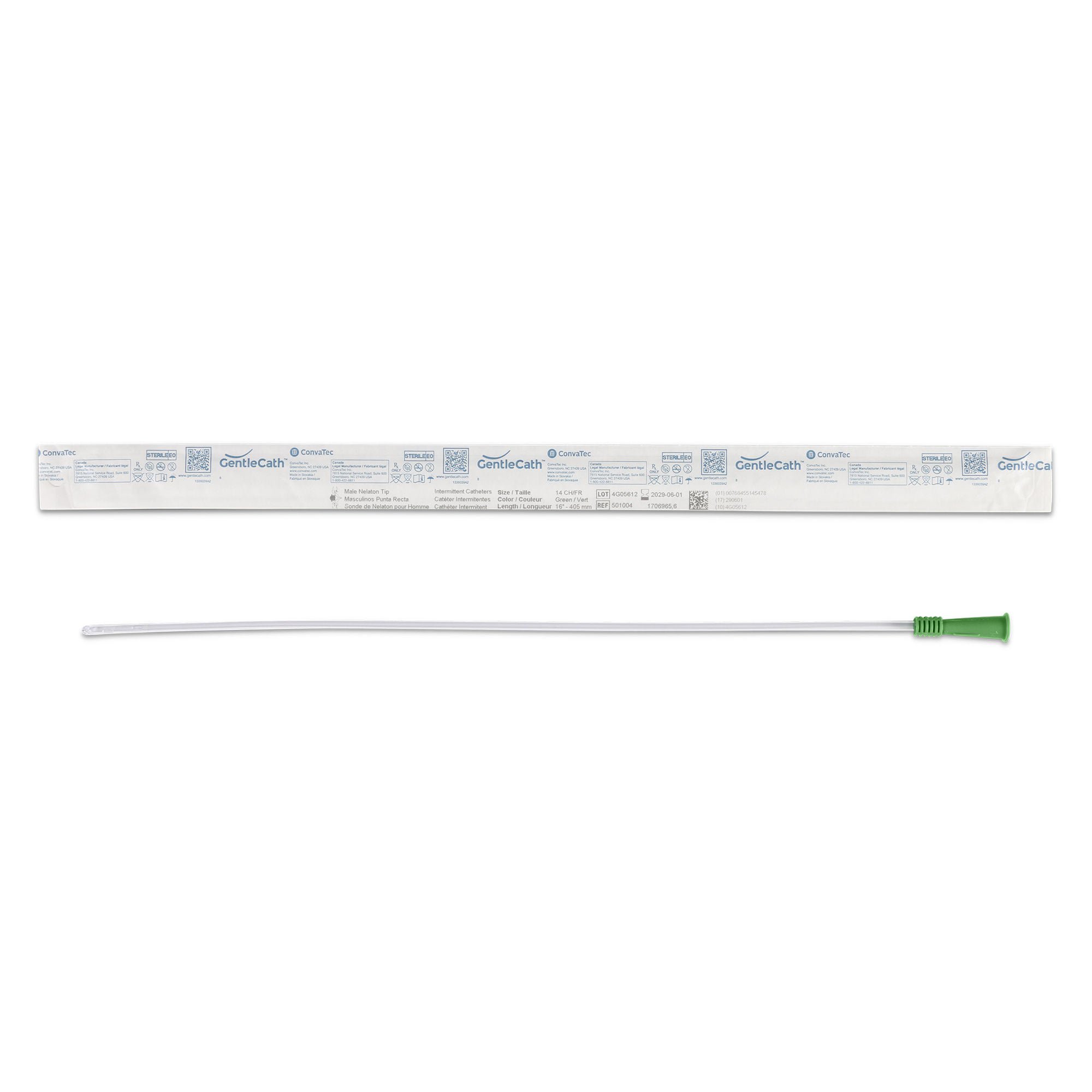 GentleCath™ Urethral Catheter, 14 Fr., Male, Straight