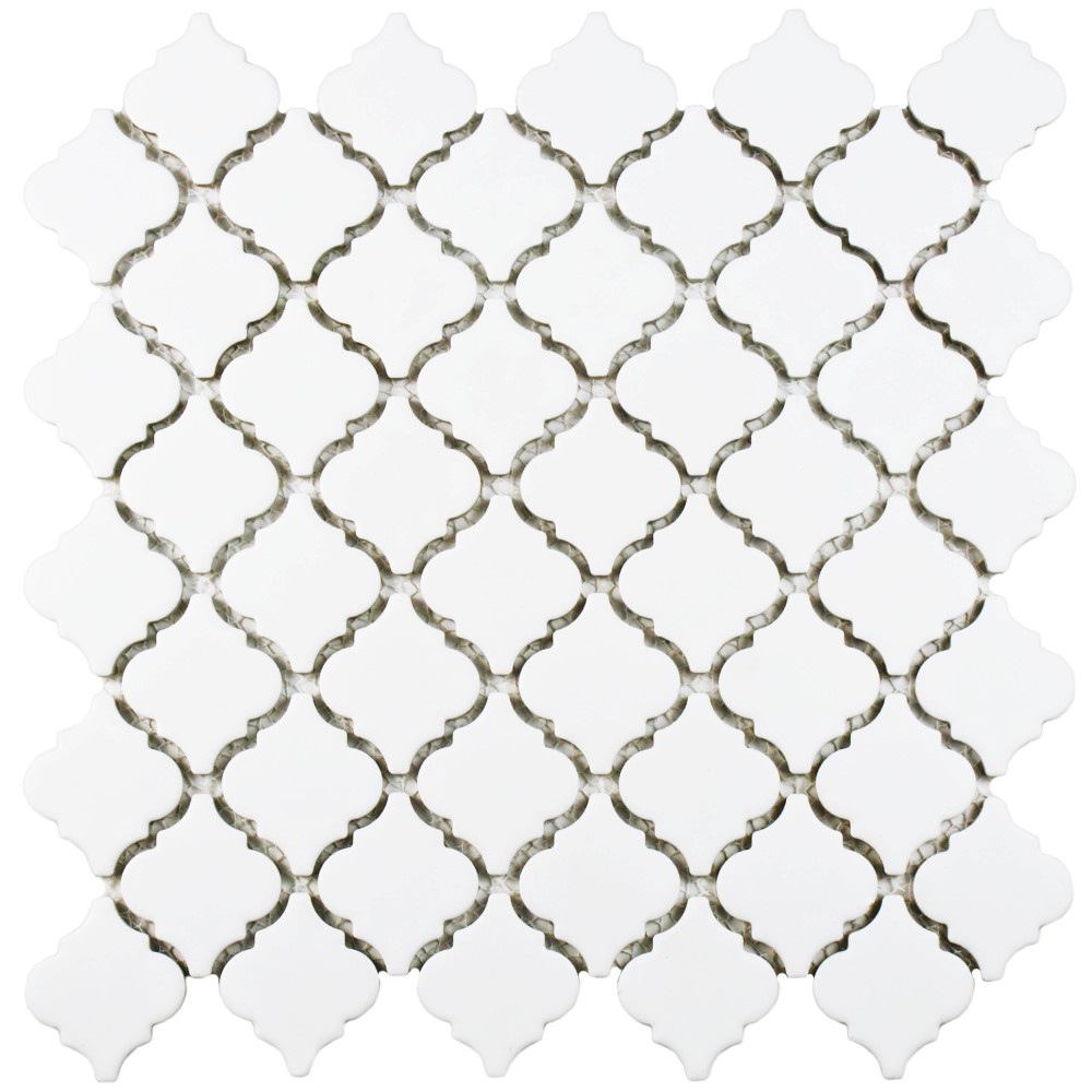 Sample – Hudson Tangier Matte White Porcelain Mosaic Tile