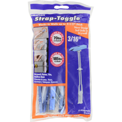 Strap Toggle w/ Screw Strap Toggles Anchors Hollow Wall Anchors