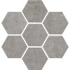 Lit Antracite 12×11 Hexagon Mosaic Satin Rectified
