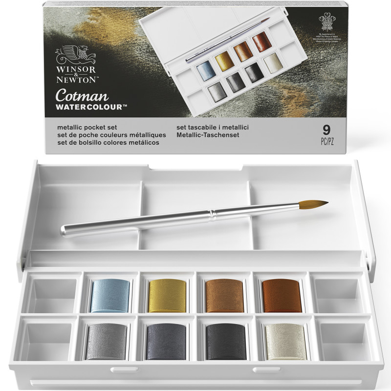 Cotman Watercolor Metallic Pocket Set, 8 Colors