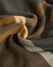 Sciarpa con motivo tartan in lana d’agnello Saffron 