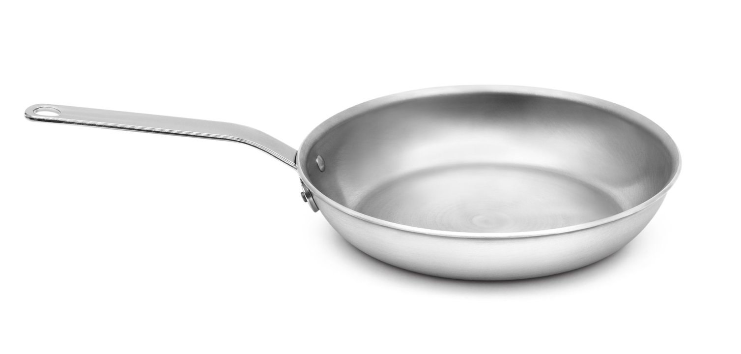 10-inch Wear-Ever® aluminum fry pan with natural finish and plated handle