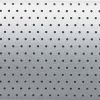 Perforated aluminum panel with evenly spaced round holes in a regular grid; serving as a vent or acoustic grille; shown under soft, diffuse lighting producing a subtle top-to-bottom gradient.