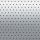 Perforated aluminum panel with evenly spaced round holes in a regular grid; serving as a vent or acoustic grille; shown under soft, diffuse lighting producing a subtle top-to-bottom gradient.