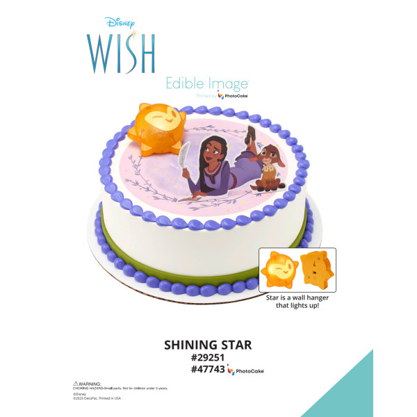 Disney's Wish Shining Star The Magic of Cakes® PhotoCake® Enhanced Round Background Page