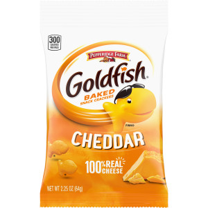 Pepperidge Farm Goldfish Baked Snack Crackers, Cheddar Cheese, 2.25 Ounces, Pack of 72