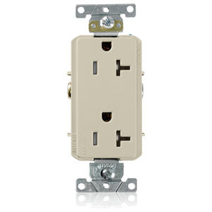 Decora® Plus Duplex Receptacle, Tamper-Resistant, 20A, 125V, 2P3W, NEMA 5-20R, Smooth Face, Self-Grounding, Ivory
