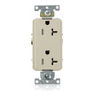 Decora® Plus Duplex Receptacle, Tamper-Resistant, 20A, 125V, 2P3W, NEMA 5-20R, Smooth Face, Self-Grounding, Ivory
