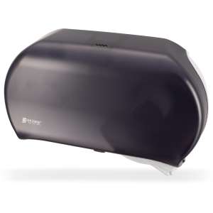 SAJR4000TBK, San Jamar,  Classic Twin 9" Jumbo Bath Tissue Dispenser, 3.25" core, Black