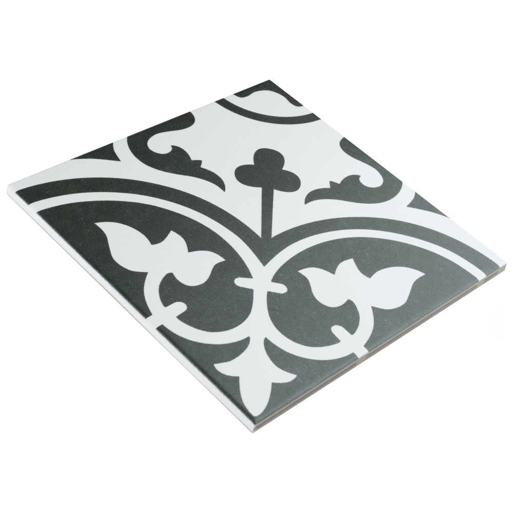 Sample – Arte Clover Black Porcelain Floor and Wall Tile