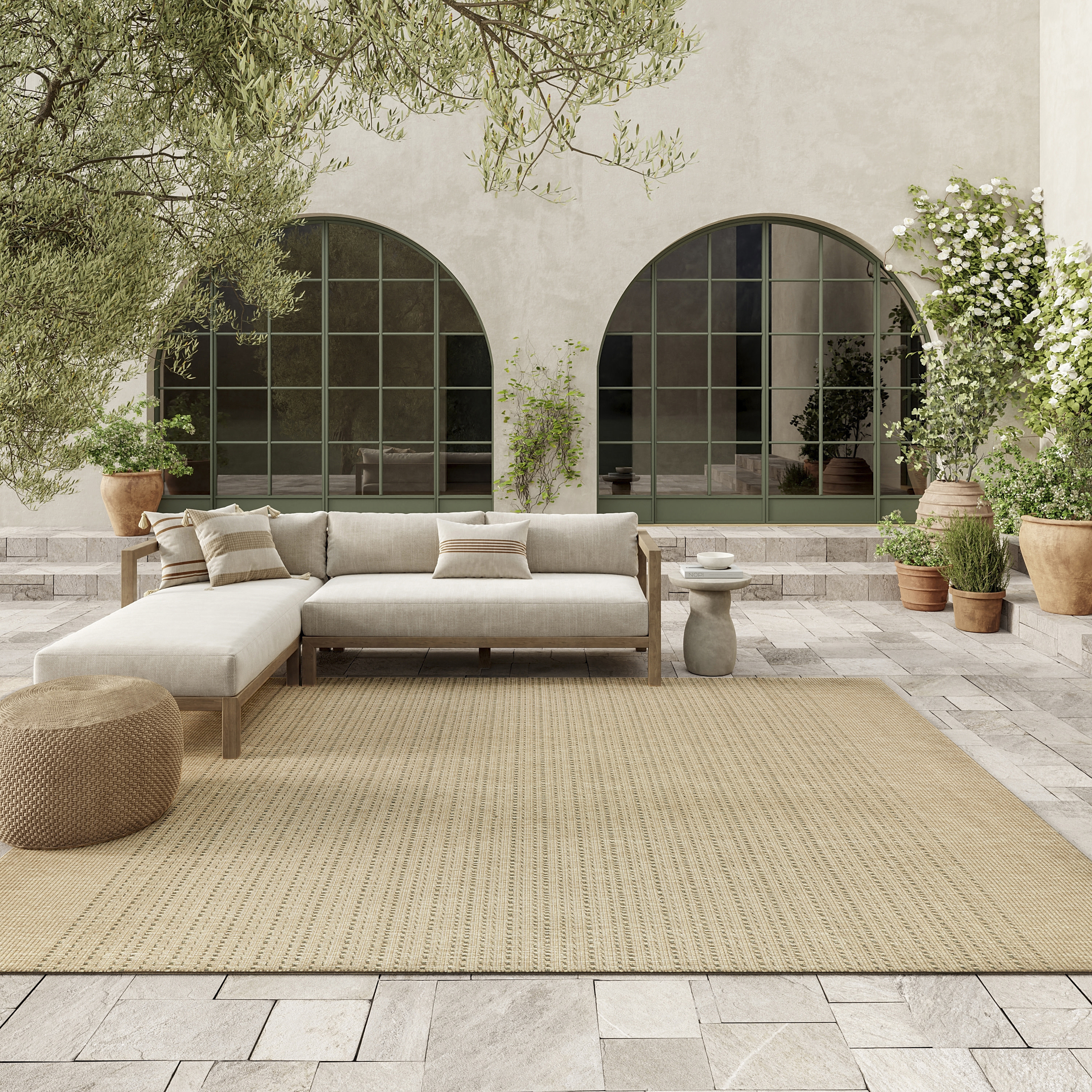 Nourison Tulum 8' x 10' Taupe Outdoor Rug