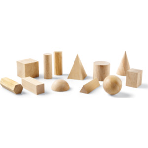 Wooden Geometric Solids, Pack of 12