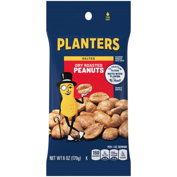 PLANTERS(r) Dry Roast Peanuts Big Bag 12/6oz . A1N1 - Front No Plunge In Package (Low Res)