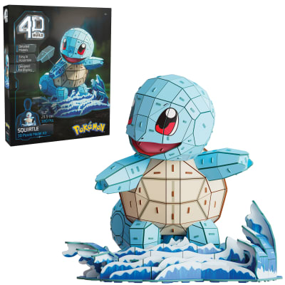 4D Build, Pokémon Squirtle 3D Model Kit, Pokémon Figure, Kanto First Partner Collection, Desk Décor, 180 Pieces, Gift Ideas for Ages 12 & Up